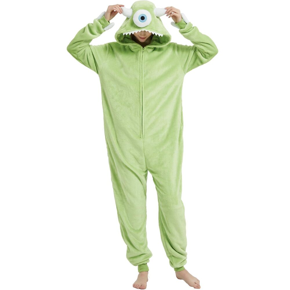 8519 Snug Fit Adult Unisex Mike Wazowski Onesie Cosplay Costume，One Piece